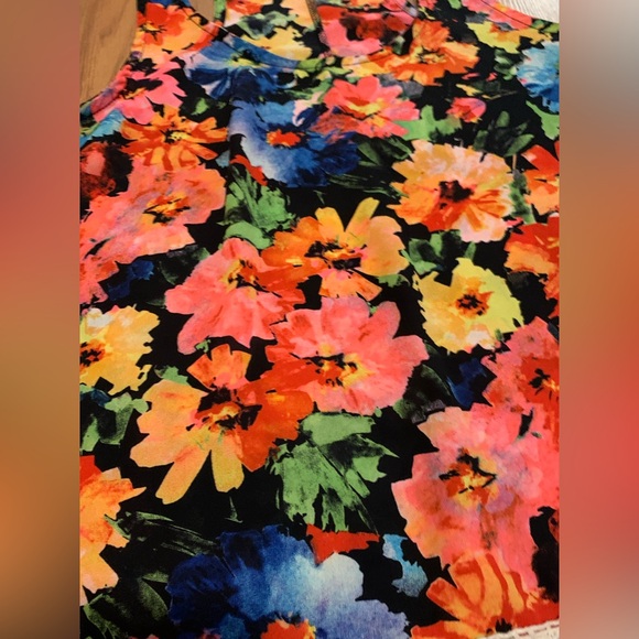 LOVE CULTURE bright neon colourful vintage boho floral crochet trim tank top - Picture 11 of 13